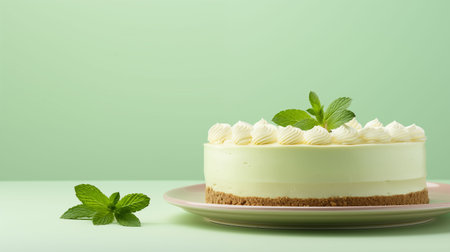 flat pastel background for food styling, soft beige or light mint greenの素材