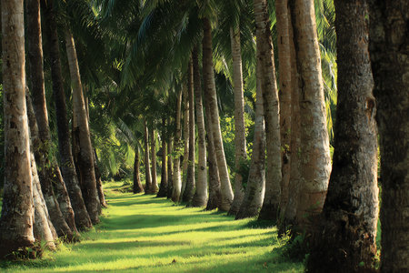 Coconut trees are tropical plants.の素材