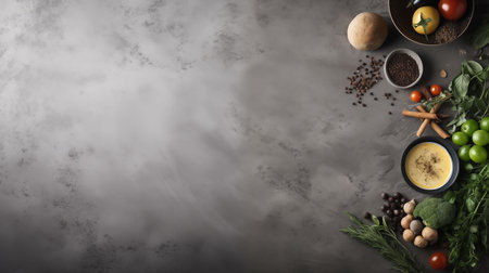 stone or concrete kitchen prep surface, neutral grey toneの素材