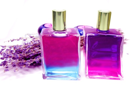 spa oils f lavender for aromatherapyの写真素材