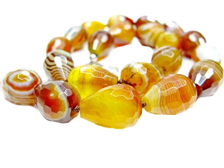 agate semigem beads isolated on white background