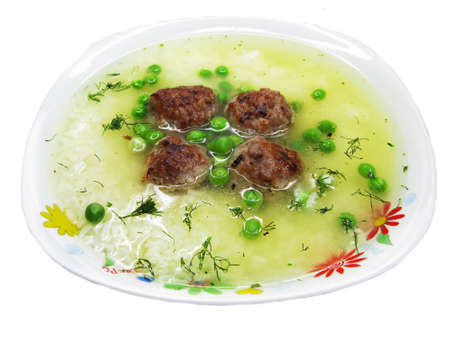 vegetable soup with meat pea and rice