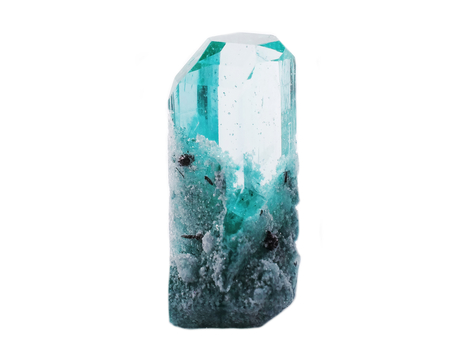 blue topaz gem crystal geological mineral isolatedの写真素材