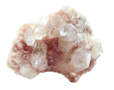 apophyllite semigem geode crystals geological mineral isolated
