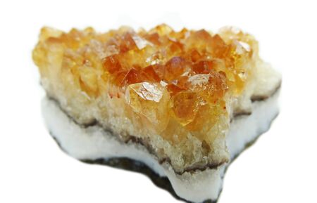 citrine semigem geode crystals geological mineral isolated