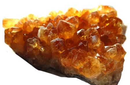 citrine semigem geode crystals geological mineral isolated
