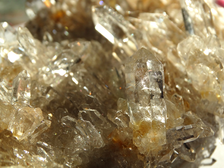 natural quartz semigem geode crystals geological mineral isolated