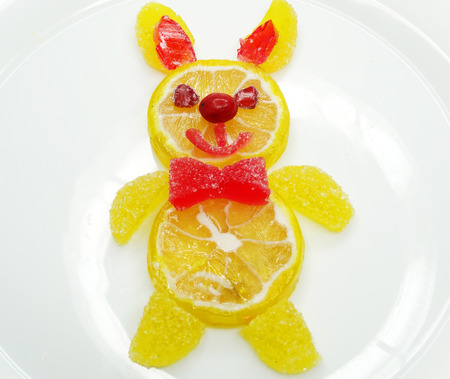 creative marmalade candy sweet child dessert hare formの写真素材