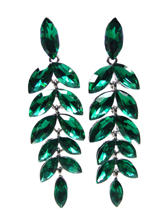 earrings with bright crystals jewelleryの写真素材