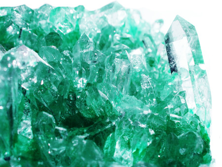 aquamarine quartz semigem geode crystals geological mineral isolated の写真素材