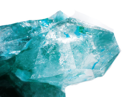aquamarine quartz semigem geode crystals geological mineral isolated の写真素材