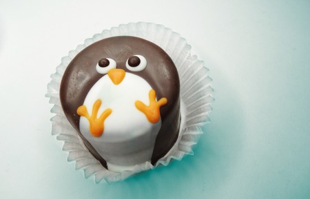 creative pastry food cakes funny funny penguin animal for childの写真素材