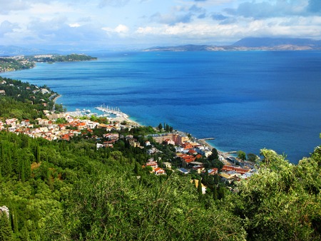 coast in the ionian sea landscape on Corfu island