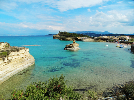 canal d'amor famous beach coast in the ionian sea landscape on Corfu island