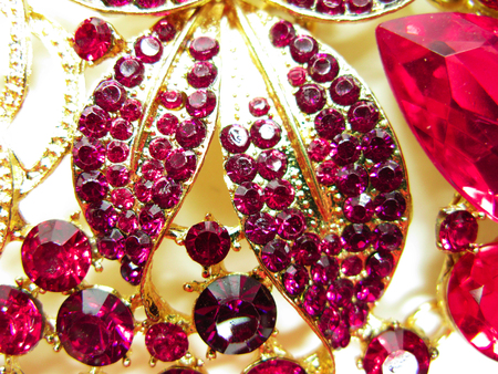 jewelry brooch with bright multicolor crystals luxury fashion accessory           の写真素材