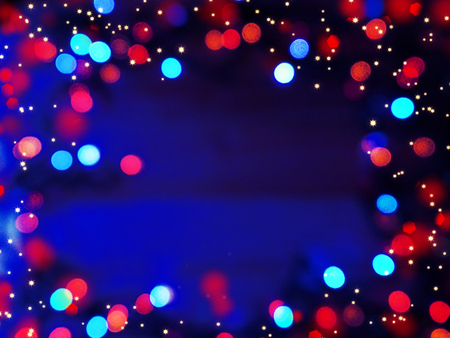 abstract background colorful blurred christmas light garland