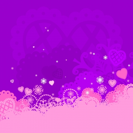 Pink hearts and starsのイラスト素材