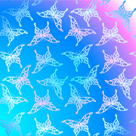 Seamless colorful butterfly pattern. Vector illustrationのイラスト素材