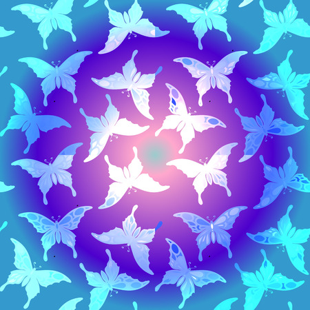 Seamless colorful butterfly pattern. Vector illustrationのイラスト素材