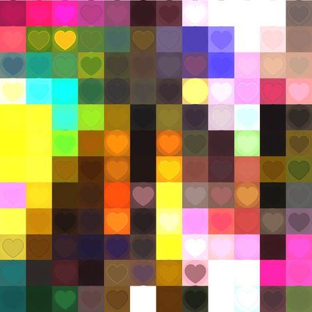 Fun seamless vintage love heart background in pretty colors. Great for baby announcement, Valentine\'s Day, Mother\'s Day, Easter, wedding, scrapbook, gift wrapping paper, textiles.のイラスト素材