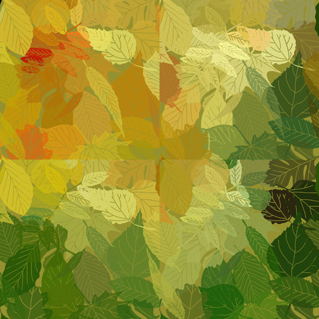Vector seamless background: a lot of maple autumn leaves on the ground.のイラスト素材