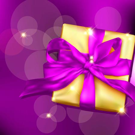 Gift box with ribbon and bow. のイラスト素材