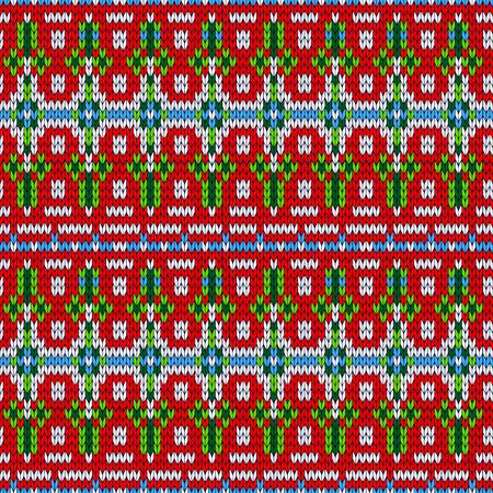 Color knitted Christmas seamless patternのイラスト素材