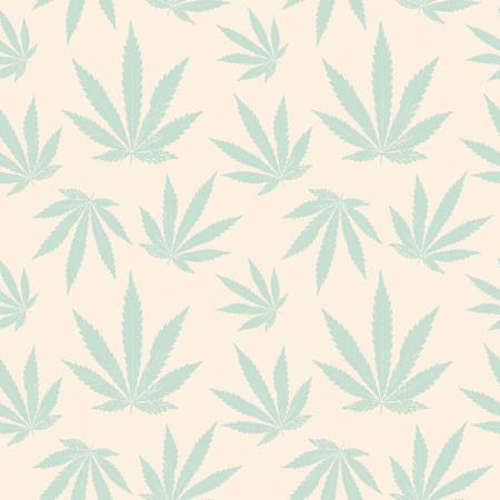 vector seamless pattern of cannabis leafのイラスト素材