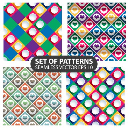 set of 4 vector abstract seamless patterns.のイラスト素材