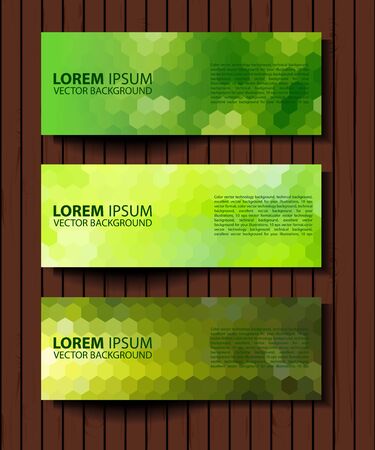 eco set of headers with four different style. set of green environmental vector bannersのイラスト素材