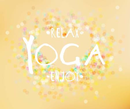 Yoga studio.Yoga meditation. Vector yoga illustration. Yoga sticker. Fitness center.のイラスト素材