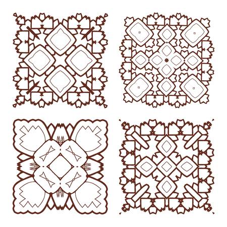 Henna tattoo doodle vector elements on white background artのイラスト素材