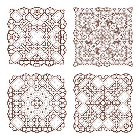 Henna tattoo doodle vector elements on white background artのイラスト素材