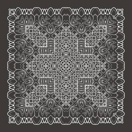 Vector Beautiful Deco Black Mandalaのイラスト素材