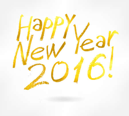 gold label happy new year. Vector illustration. 10 eps