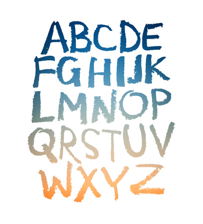 Handwritten alphabet Colorful. Vector illustration. 10 epsのイラスト素材