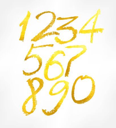 gold numbers set. Vector illustration. 10 epsのイラスト素材