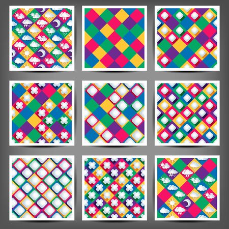 set of the seamless backgrounds with abstract elements. 10 epsのイラスト素材