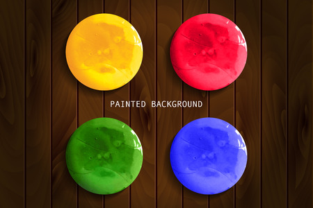 Vector set of colorful watercolor paint circles. Vector illuatsationのイラスト素材