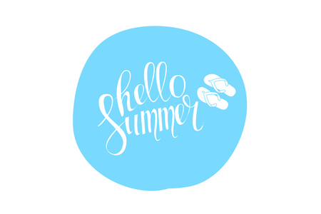 Typographic summer design in bright blue and whiteのイラスト素材
