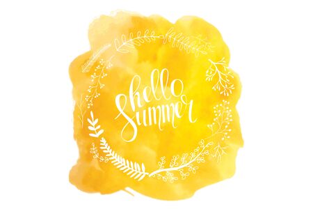 watercolor greeting card flowers. Vector illustration.のイラスト素材