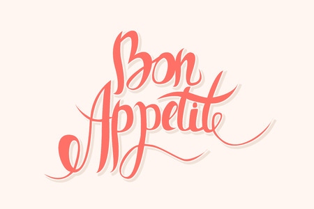 Bon appetit hand drawn lettering.のイラスト素材
