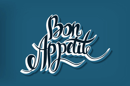 Bon appetit hand drawn lettering.のイラスト素材