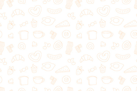 Coffee time, seamless background for design.のイラスト素材