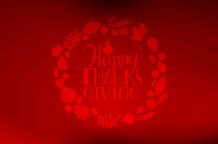 Flat design style Happy Thanksgiving Day lettering, badge and icon. Happy Thanksgiving Day template. Thanksgiving Day card template. Happy Thanksgiving bannerのイラスト素材