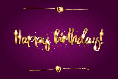 Gold sparkles background Happy Birthday. Happy Birthday background. Greeting background for card, flyer, poster, sign, banner, web, postcard, invitation. Abstract fest background for text type quoteのイラスト素材