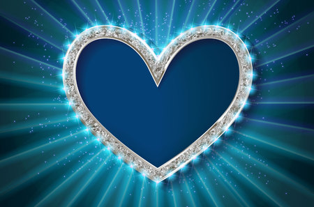 Frame cinema heart. Blue version. Vector illlustrationのイラスト素材