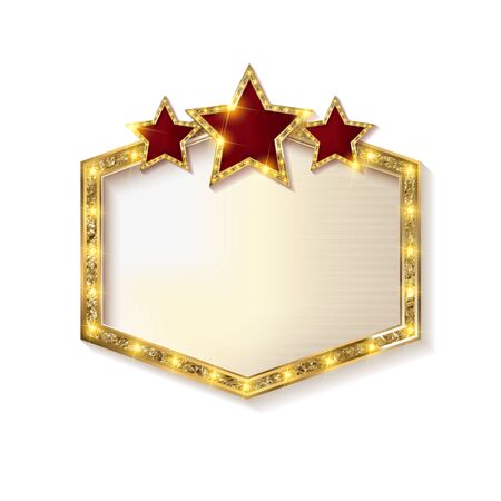 Showtime Retro Signs. Retro billboard with neon lights illustration. On a white backgroundのイラスト素材