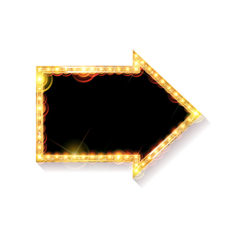 Glowing arrow on white background. Sign isolated on white background. Vector illustrationのイラスト素材