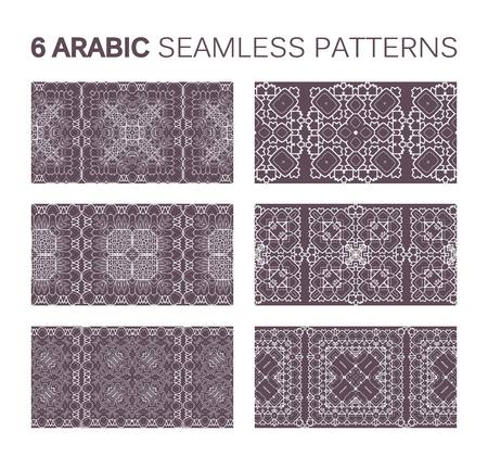 6 Modern line vector traditional arabic pattern background design. Ideal for wall decoration, printables and wrapping paper designのイラスト素材